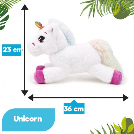 Zappi Co Ultra Soft Pink White Unicorn Plush Toy (36cm Length) - 100% Recycled, Eco-Friendly, Newborn Gift, Realistic Lifelike