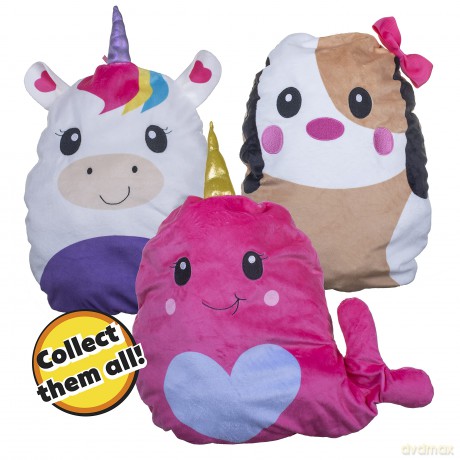 Zipstas Snuggle Pals 2-in-1 Girls Sleepover Bag Reversible Backpack Cuddly Narwhal Whale Soft Toy and Full Sized Bag