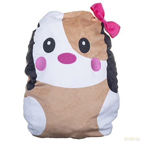Zipstas Snuggle Pals 2-in-1 Girls Sleepover Bag Reversible Backpack Cuddly Puppy Dog Soft Toy and Full Sized Bag