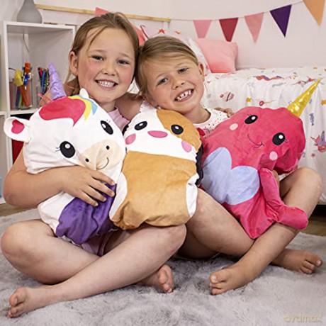 Zipstas Snuggle Pals 2-in-1 Girls Sleepover Bag Reversible Backpack Cuddly Puppy Dog Soft Toy and Full Sized Bag