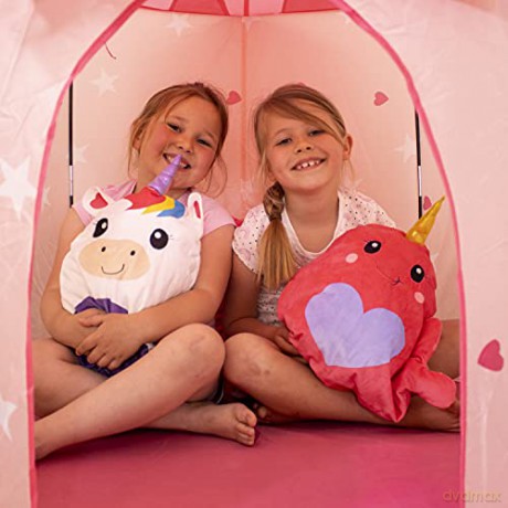 Zipstas Snuggle Pals 2-in-1 Girls Sleepover Bag Reversible Backpack Cuddly Unicorn Soft Toy and Full Sized Bag