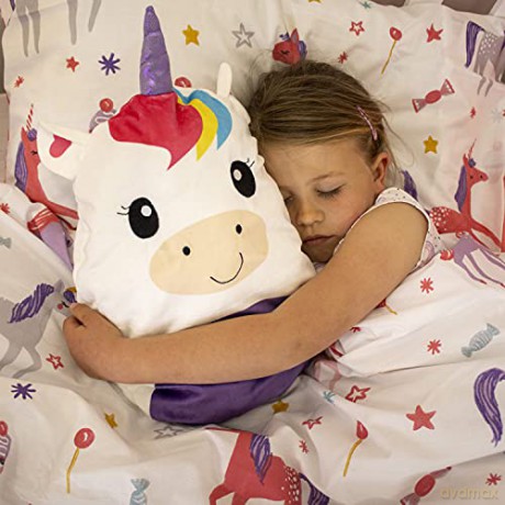 Zipstas Snuggle Pals 2-in-1 Girls Sleepover Bag Reversible Backpack Cuddly Unicorn Soft Toy and Full Sized Bag
