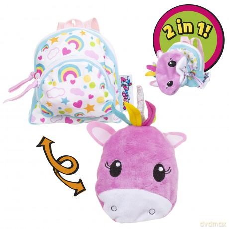 Zipstas Unicorn 2-in-1 toddler backpack. Rucksack that transforms into a unicorn teddy bear.
