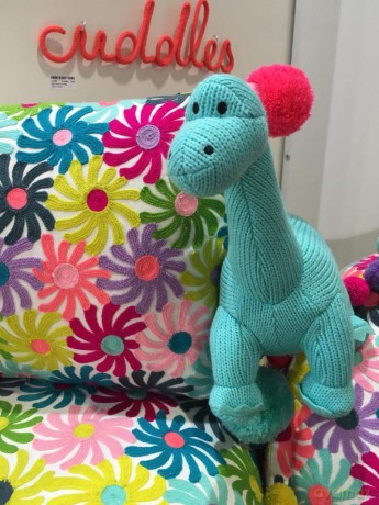 best years original by design Knitted Ice Blue Diplodocus Dinosaur Soft Toy