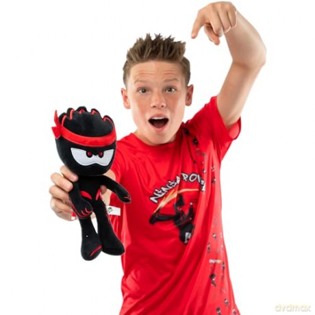 blip toys 61178 12 Inch Ashton Plush with Removable Weapons Official Ninja Kidz TV Merchandise, Red