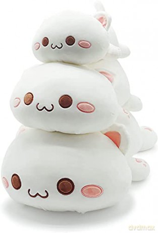 shownicer Plush Pillow, Cute Cat Doll Cushion, Soft Toy Stuffed Animal Plush for Sleeping Sofa Bed, Creative Home Decoration, Cuddly Toy Gift for Kids Baby Girls Boys Birthday Christmas