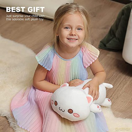 shownicer Plush Pillow, Cute Cat Doll Cushion, Soft Toy Stuffed Animal Plush for Sleeping Sofa Bed, Creative Home Decoration, Cuddly Toy Gift for Kids Baby Girls Boys Birthday Christmas
