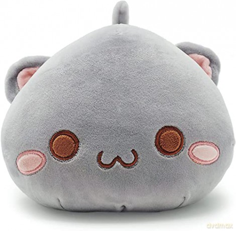 shownicer Plushie Cute Cat Plush Pillow Stuffed Animal Plush Toys Kawaii Plush Cat Pillow Kitten Soft Toy Cuddly Toy Hugging Pillow Gift for Kids Girls 12+ Years (Grey A, 50cm)