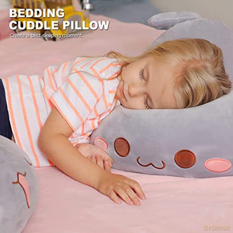 shownicer Plushie Cute Cat Plush Pillow Stuffed Animal Plush Toys Kawaii Plush Cat Pillow Kitten Soft Toy Cuddly Toy Hugging Pillow Gift for Kids Girls 12+ Years (Grey A, 50cm)