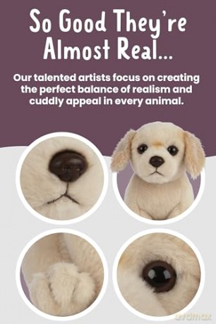 Living Nature Golden Retriever Puppy, Realistic Soft Cuddly Dog Toy, Naturli Eco-Friendly Plush, 15cm