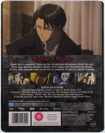 Attack On Titan Season 3 (Atak Tytanów) (Limited) (steelbook) [4xBlu-Ray]