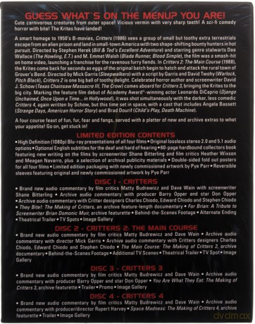 Critters - A Four Course Feast: Critters / Critters 2: The Main Course / Critters 3 / Critters 4 (Limited) Blu-ray [4xBlu-Ray]
