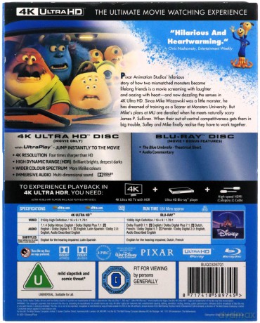 Monsters University (Uniwersytet Potworny) [Blu-Ray 4K]+[Blu-Ray]