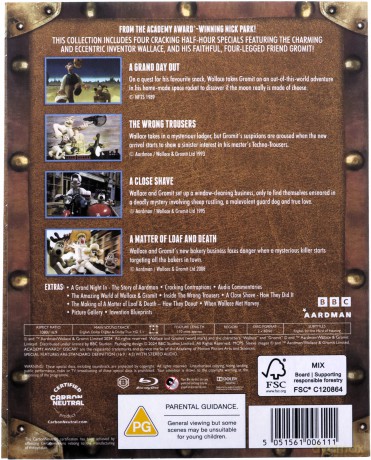 Wallace and Gromit - The Complete Collection: A Grand Day Out / The Wrong Trousers / A Close Shave / A Matter of Loaf and Death [2xBlu-Ray]