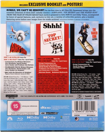 Airplane / Top Secret / The Naked Gun (Czy leci z nami pilot? / Ściśle tajne / Naga Broń) [3xBlu-Ray 4K]+[3xBlu-Ray]