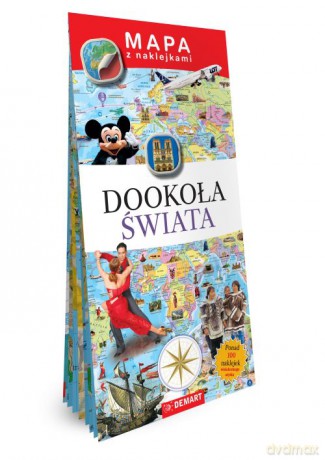 Dookoła świata. Mapy z naklejkami - Ewa Lodzińska, Piotr Wójcik [KSIĄŻKA]