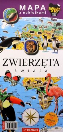 Zwierzęta świata. Mapy z naklejkami - Bogusława Karlicka, Ewa Lodzińska [KSIĄŻKA]