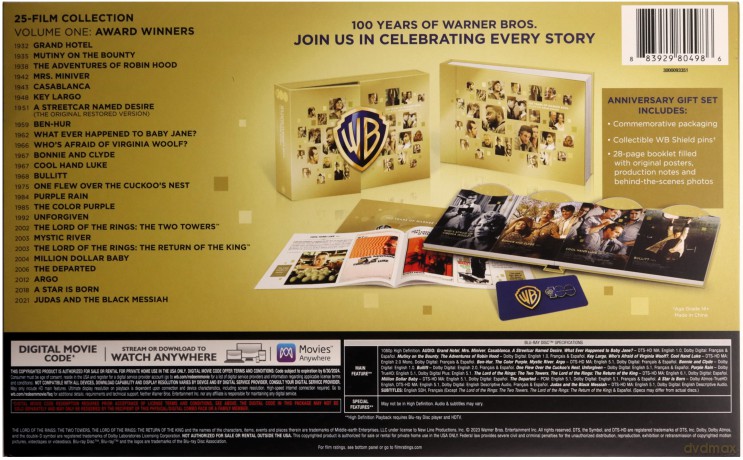100 Years of Warner Bros. 100th 25-Film Collection, volume One - Award Winners [BOX] [26xBlu-Ray]