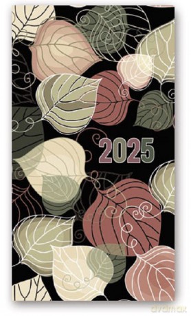 Kalendarz 2025 A6 tygodniowy soft liście [KALENDARZ]