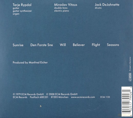 Rypdal, Vitous, Dejohnette: Rypdal, Vitous, Dejohnette (Touchstones) [CD]