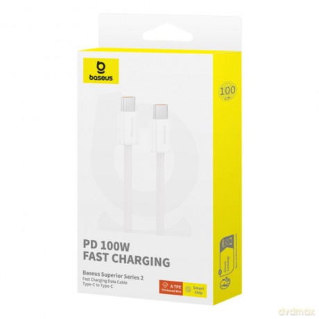 Baseus kabel Superior Series 2 Fast Charging Data Cable Type-C to Type-C 100W 2m biały
