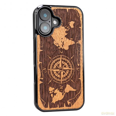 Bewood nakładka do iPhone 16 6,1 Róża Wiatrów Merbau