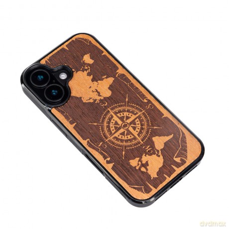 Bewood nakładka do iPhone 16 6,1 Róża Wiatrów Merbau