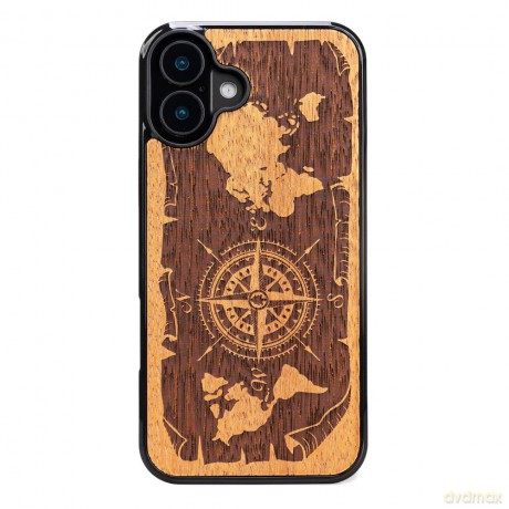 Bewood nakładka do iPhone 16 Plus 6,7 Róża Wiatrów Merbau