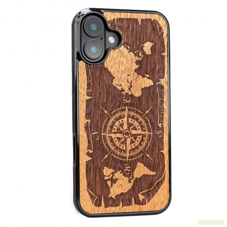 Bewood nakładka do iPhone 16 Plus 6,7 Róża Wiatrów Merbau