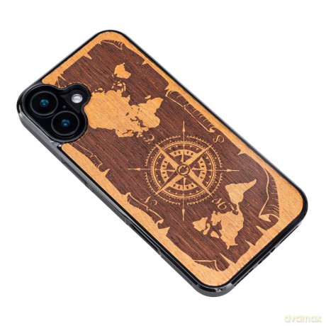 Bewood nakładka do iPhone 16 Plus 6,7 Róża Wiatrów Merbau