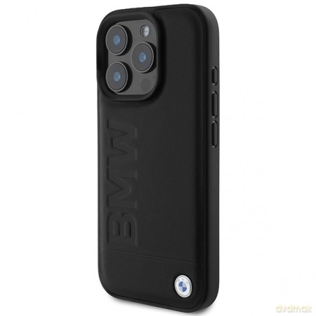 BMW nakładka do iPhone 16 Pro 6,3 BMHMP16LSLLBK Hardcase Leather Hot Stamp MagSafe czarna