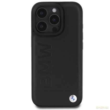 BMW nakładka do iPhone 16 Pro 6,3 BMHMP16LSLLBK Hardcase Leather Hot Stamp MagSafe czarna