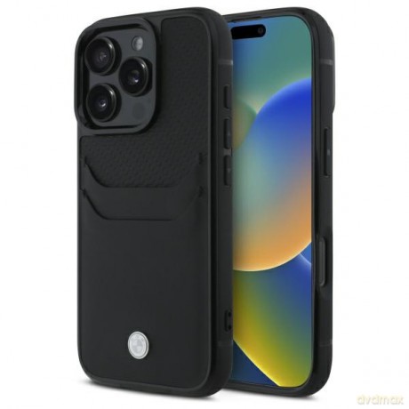 BMW nakładka do iPhone 16 Pro Max 6,9 BMHCP16X22RSEPK Hardcase Sign Leather Cardslot czarna