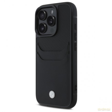 BMW nakładka do iPhone 16 Pro Max 6,9 BMHCP16X22RSEPK Hardcase Sign Leather Cardslot czarna