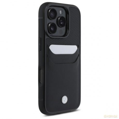 BMW nakładka do iPhone 16 Pro Max 6,9 BMHCP16X22RSEPK Hardcase Sign Leather Cardslot czarna