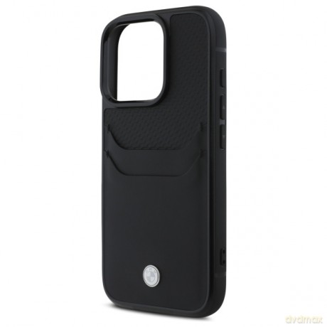 BMW nakładka do iPhone 16 Pro Max 6,9 BMHCP16X22RSEPK Hardcase Sign Leather Cardslot czarna