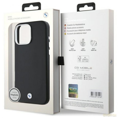 BMW nakładka do iPhone 16 Pro Max 6,9 BMHMP16X23PUFWK Hardcase Sign Full Wrapped Metal MagSafe czarna