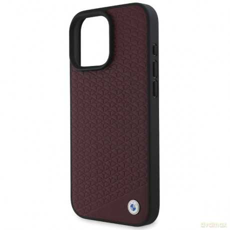 BMW nakładka do iPhone 16 Pro Max 6,9 BMHMP16X23RDDR Hardcase Sign Leather Diamond Metal Logo MagSafe czerwona