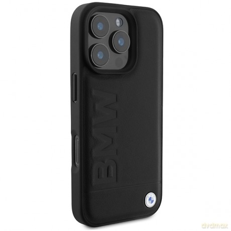 BMW nakładka iPhone 16 Pro Max 6,9 BMHMP16XSLLBK Hardcase Leather Hot Stamp MagSafe czarna