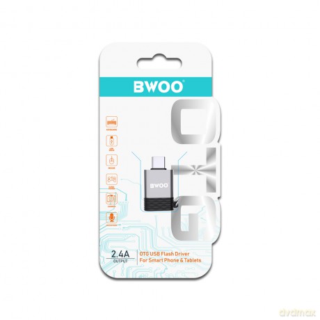 BWOO adapter BZ-35 USB - USB-C szary OTG