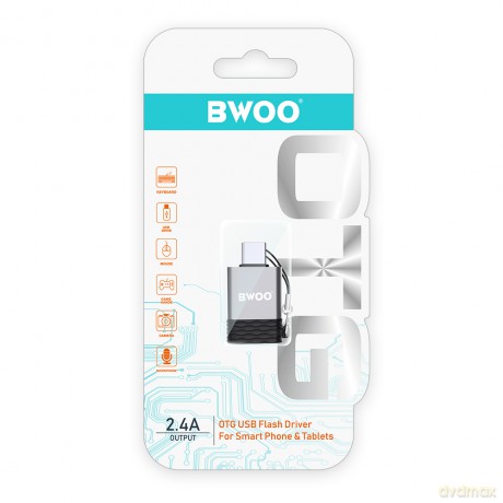 BWOO adapter BZ-35 USB - USB-C szary OTG
