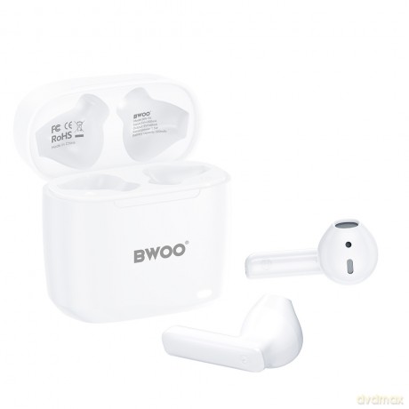 BWOO Bezprzewodowe słuchawki TWS BW94-WH, białe