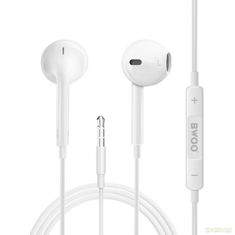 BWOO słuchawki BO-HF05 Wired Earphone 3.5mm stereo białe