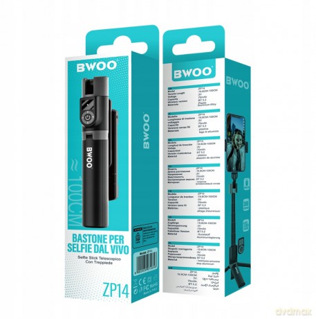 BWOO teleskopowy selfie stick bluetooth BO-ZP14 z pilotem