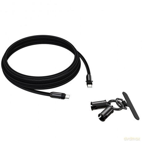 Devia kabel uniwersalna smycz 2w1 PD USB-C - USB-C 1,2 m 60W czarny
