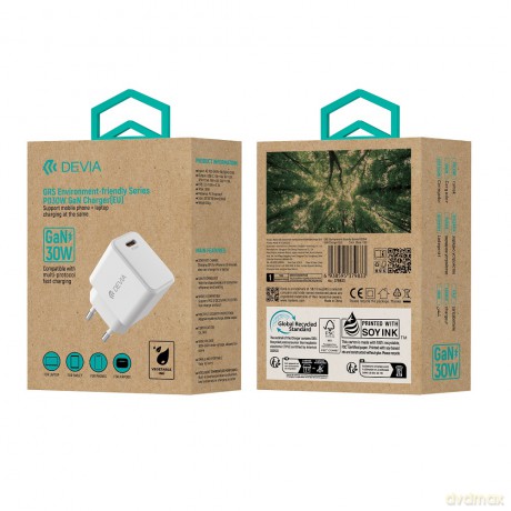 Devia ładowarka sieciowa GRS EA455 GaN PD 30W 1x USB-C biała