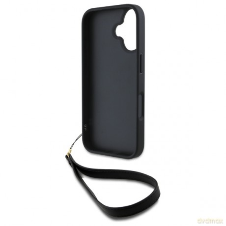 DKNY nakładka HC PU Wrist Strap and Stack Logo do iPhone 16 6,1 czarna