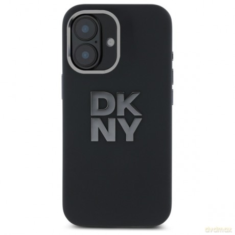 DKNY nakładka HC Silicone Stack Metal Logo do iPhone 16 6,1 czarna