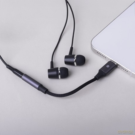 Forever adapter audio AJC-01 jack 3,5 mm - USB-C czarny