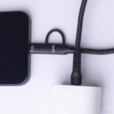 Forever kabel 2w1 USB-C - Lightning + USB-C 1,0 m 60W czarny